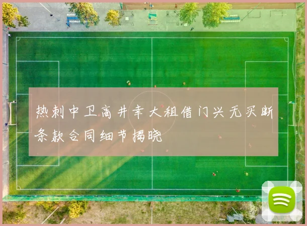 热刺中卫高井幸大租借门兴无买断条款合同细节揭晓